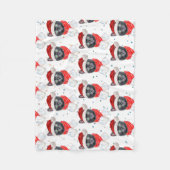 Christmas Black Cat with Red Scarf Fleece Deken (Voorkant)
