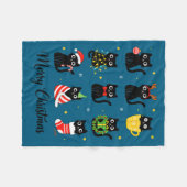 Christmas Black Cats Merry Christmas Cute Holiday  Fleece Deken (Voorkant (Horizontaal))