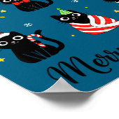 Christmas Black Cats Merry Christmas Cute Holiday Poster (Hoek)