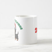 Christmas Black Dachshund Mug: Merry Woofmas Koffiemok (Center)