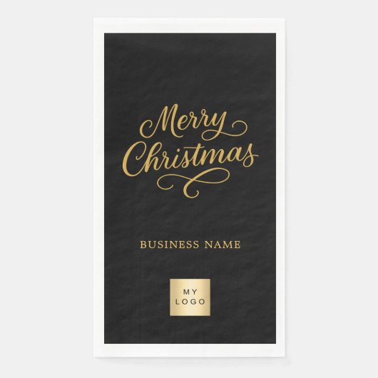 Christmas black gold business logo servet (Voorkant)