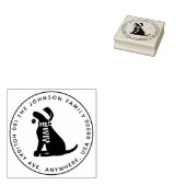 Christmas Black Lab Aangepast Ronde Retouradres Rubberstempel (Gestempeld)