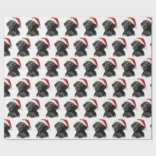 Christmas Black Labrador  Cadeaupapier (Vlak)