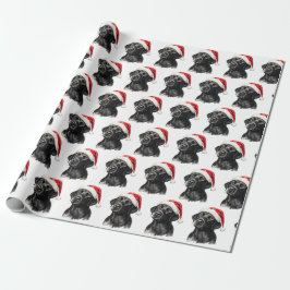 Christmas Black Labrador  Cadeaupapier