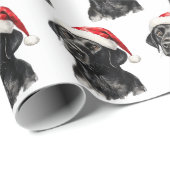 Christmas Black Labrador  Cadeaupapier (Rol Hoek)