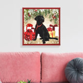CHRISTMAS BLACK LABRADOR CANVAS AFDRUK (Insitu (Woonkamer))