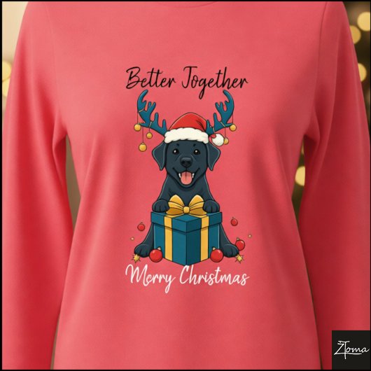 Christmas Black Labrador Gift Graphic Reindeer Tri-Blend Shirt