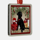 CHRISTMAS BLACK LABRADOR METALEN ORNAMENT (Rechts)