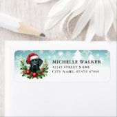 Christmas Black Labrador Retriever Adresetiketten Etiket (Insitu)