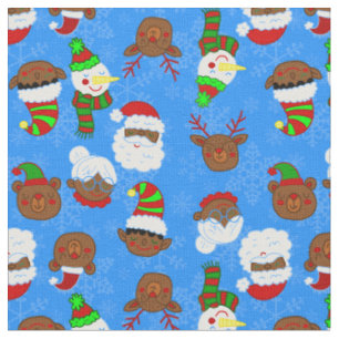 Christmas Black Mrs Claus African Santa Elf beer Stof