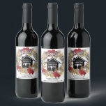 CHRISTMAS Black Realty Client Housewarming Wijn Etiket<br><div class="desc">Stijlvolle CHRISTMAS Black Realty Client Housewarming Wine Label Set, ontworpen voor gebruik met een 'real-to-client'-slotcadeau tijdens het feestelijke kerstseizoen OF je kunt een vriend een feestelijk cadeau geven voor het huishouden. De TEKST IS zodat kunt u de tekst personaliseren om uw collectieve branding aan te passen. De tekst leest CONGRATULATIONS,...</div>