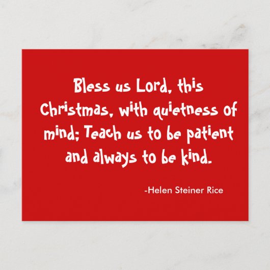 Christmas Blessing Postcard Feestdagenkaart (Voorkant)