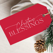 Christmas Blessings Elegant Typography Holiday  Cadeaulabel