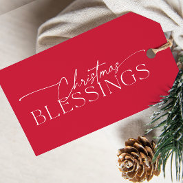 Christmas Blessings Elegant Typography Holiday  Cadeaulabel