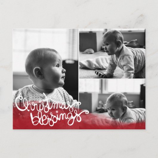 Christmas Blessings Feestdagenkaart (Voorkant)