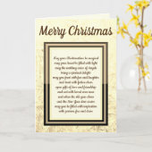 Christmas Blessings Gouden vorst ontwerp Kaart (Gele Bloem)