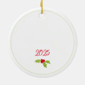 Christmas Blessings Holly Festive YEAR Holiday Joy Keramisch Ornament (Achterkant)
