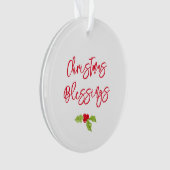 Christmas Blessings Holly Festive YEAR Holiday Joy Ornament (voorkant)