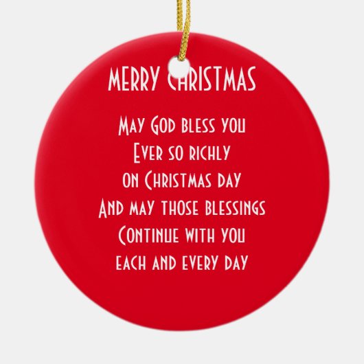 CHRISTMAS BLESSINGS KERAMISCH ORNAMENT (Voorkant)