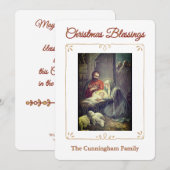 Christmas Blessings Nativity Scene Flat Card Feestdagenkaart (Voorkant / Achterkant)
