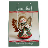 Christmas Blessings Sweet Angel Add Name Medium Cadeauzakje (Achterkant)