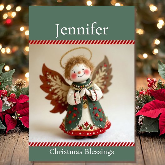 Christmas Blessings Sweet Angel Add Name Medium Cadeauzakje