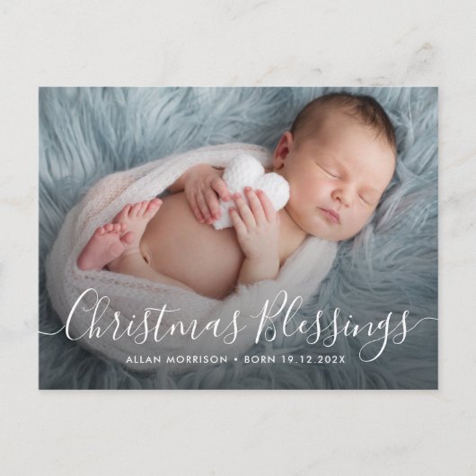 CHRISTMAS BLESSINGS-vakantieaankondiging Briefkaart (Voorkant)
