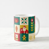 Christmas block pattern bauhaus style koffiemok (Voorkant rechts)