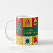 Christmas block pattern bauhaus style koffiemok (Links)