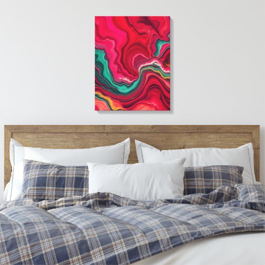 Christmas Bloom Frequencies – Abstract Energy Wrap Canvas Afdruk (Insitu (Slaapkamer))