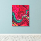 Christmas Bloom Frequencies – Abstract Energy Wrap Canvas Afdruk (Insitu (Houten vloer))