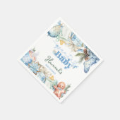 Christmas Blue Boy Santa Baby shower Servet (Hoek)