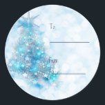 Christmas Blue Christmas Tree Custom Gift Label<br><div class="desc">Christmas Blue Christmas Tree Custom Gift Label</div>