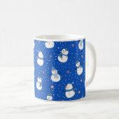 Christmas Blue Coffee Mok met sneeuwpoppen (Voorkant rechts)