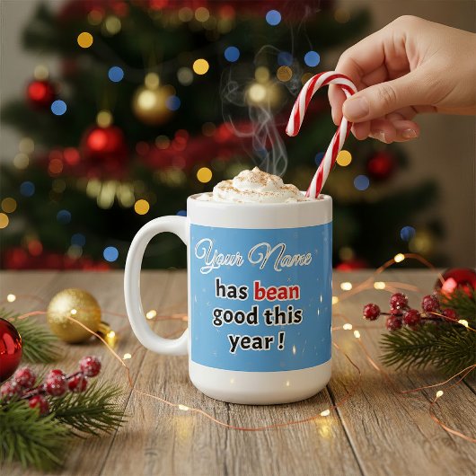 Christmas Blue Coffee Pun Koffiemok