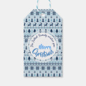 CHRISTMAS Blue Deer model gepersonaliseerd Gift La Cadeaulabel (Voorkant)
