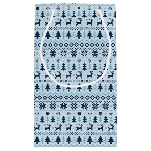 CHRISTMAS Blue Deer model gepersonaliseerd op S Gi Klein Cadeauzakje (Achterkant)