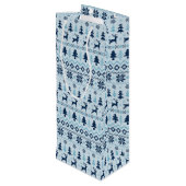 CHRISTMAS Blue Deer model op maat van wijn Gift Cadeautas (Achterkant Gekanteld)