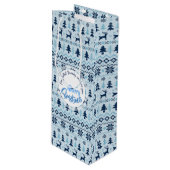 CHRISTMAS Blue Deer model op maat van wijn Gift Cadeautas (Voorkant Gekanteld)