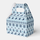 CHRISTMAS Blue Deer patroon gepersonaliseerd Favor Bedankdoosjes (Achterkant)