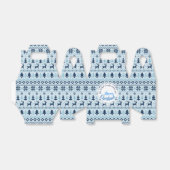 CHRISTMAS Blue Deer patroon gepersonaliseerd Favor Bedankdoosjes (Uitgevouwen)