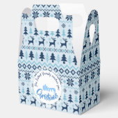 CHRISTMAS Blue Deer patroon gepersonaliseerd Favor Bedankdoosjes (Geopend)
