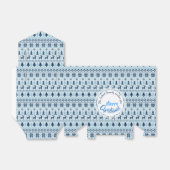 CHRISTMAS Blue Deer-patroon op maat gemaakt voor F Bedankdoosjes (Uitgevouwen)