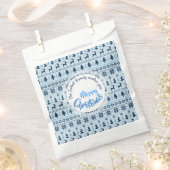 CHRISTMAS Blue Deer-patroon op maat van Favor Bag Bedankzakje (Geknipt)