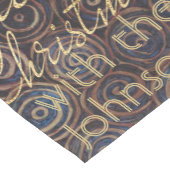 Christmas Blue Gold Swirls Personalize 14 x 72 Korte Tafelloper (Hoek)