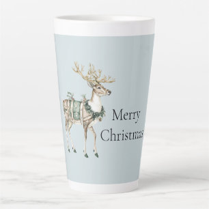 Christmas Blue Green Deer Latte Mok