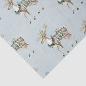 Christmas Blue Green Deer Tissuepapier (Detail)