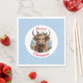 Christmas Blue Highlander Koe Servet (Insitu)
