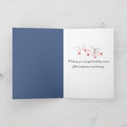 Christmas Blue Jay On a Snowy Pine Kaart (Binnen)