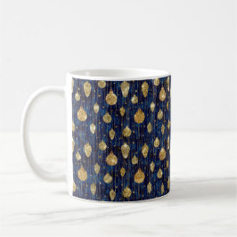 CHRISTMAS BLUE MET GOUDE HOLIDAY-ORNATIES KOFFIEMOK